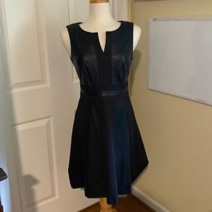 Faux leather and black polyester Worthington dress size 4